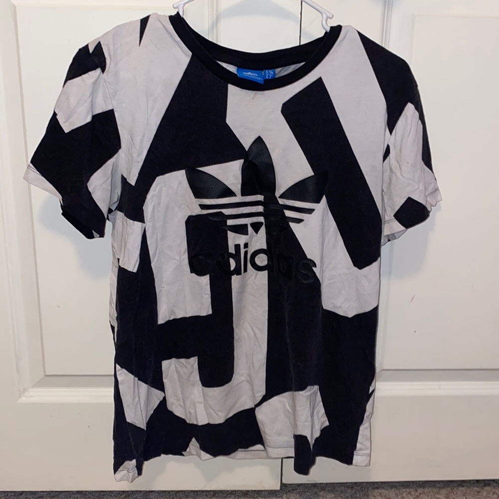 Adidas Boyfriend Tee. Size Small. Black and White.